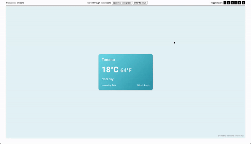 Translucent Website project preview